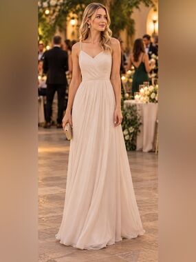 Weddington Way Camille Pleated Gown in Champagne 0
